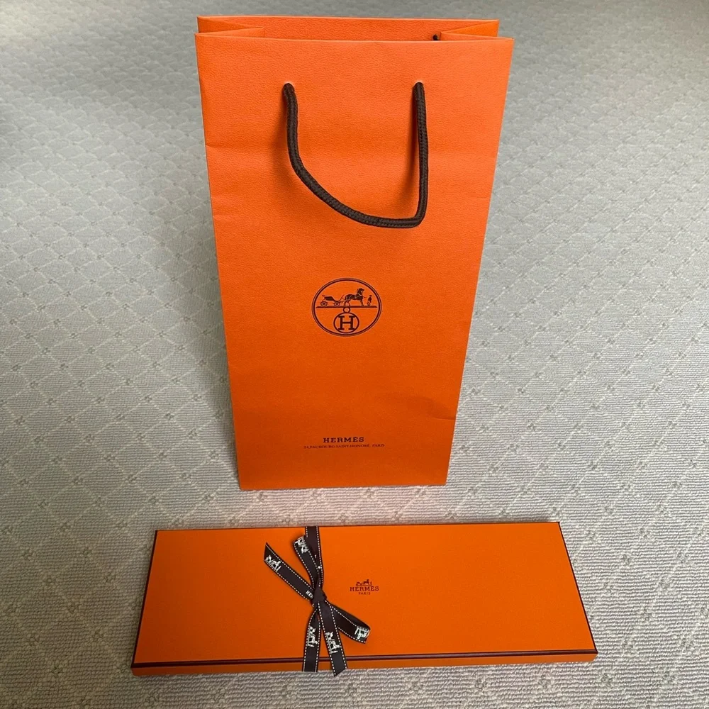 Authentic HERMES Box, Shopping Bag, Ribbon - Picture 1 of 8